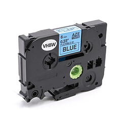 vhbw Cassette à ruban d'écriture 6mm noir sur fond bleu fléxible pour imprimante Brother P-Touch 1000, 1000BTS, 1000F, 1005, 1005BTS 1005F 1005FB