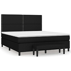 vidaXL Sommier à lattes de lit avec matelas Noir 180x200 cm Tissu