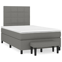 vidaXL Sommier à lattes de lit avec matelas Gris foncé 120x200cm Tissu