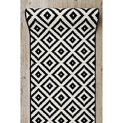 RUGSX TAPIS DE COULOIR BCF MORAD Ruta diamants noir crème 60 cm 60x750 cm pas cher