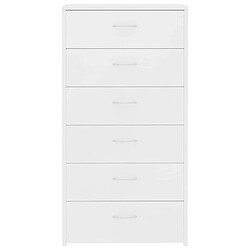 Acheter Maison Chic Buffet commode,console avec 6 tiroirs pour rangement Blanc 50x34x96 cm Bois d'ingénierie -MN64803