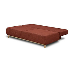 Banquette convertible 3 places MIKA - Velours côtelé Terracotta - Coffre de rangement - L 192 x H 84 x P 93 cm pas cher