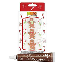 Scrapcooking 9 Décors sucrés Pain d'épices + Stylo chocolat