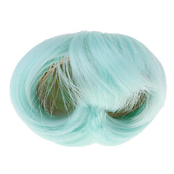 perruque brésilienne naturelle cheveux bouclés Cheveux Courts Perruque Postiche Pour 1/4 Poupées Bjd Fabrication Et Réparation Vert