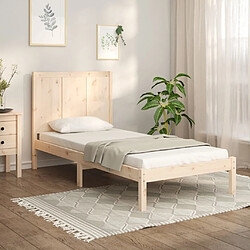 Maison Chic Lit Moderne Chambre - Cadre/structure de lit pour adulte Bois de pin massif 100x200 cm -MN97079