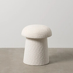 BigBuy Home Pouf Blanc Bois MDF 35 x 35 x 42 cm