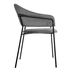 Atmosphera, Createur D'Interieur Fauteuil Diner Velours Gris - ATMOSPHERA