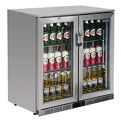 Arrière Bar Inox 2 Portes Pivotantes Vitrées Série G - 208 L - Polar - R600a - Acier inoxydable2208Vitrée 900x520x900mm