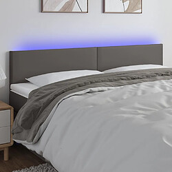 Maison Chic Tête de lit scandinave à LED,meuble de chambre Gris 180x5x78/88 cm Similicuir -MN23079