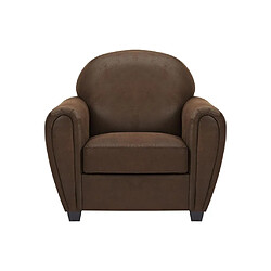 Avis Vente-Unique Fauteuil en microfibre aspect cuir vieilli club VICTORY III