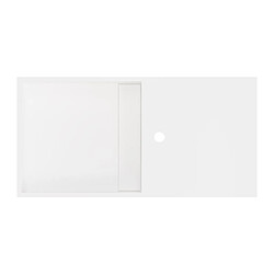 Acheter Vente-Unique Plan vasque suspendu en solid surface avec niche - Blanc - L80 x l40 x H20 cm - GOYOKO