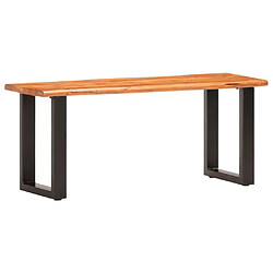 vidaXL Banc au bord naturel du bois 110 cm Bois d'acacia solide acier