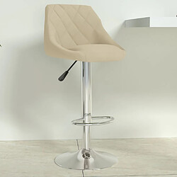 vidaXL Tabouret de bar Crème Velours 