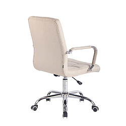 Acheter Decoshop26 Fauteuil de bureau sur roulettes hauteur réglable pivotant accoudoirs en PVC crème 10_0002472