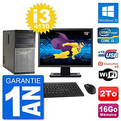 PC Tour Dell 7020 Ecran 19" Intel i3-4130 RAM 16Go Disque 2To Windows 10 Wifi · Occasion 