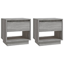 Maison Chic Lot de 2 Tables de chevet,Table de nuit,Table d'appoint pour salon Sonoma gris 45x34x44 cm Aggloméré -MN55801