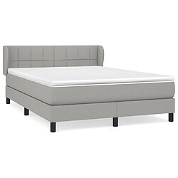 vidaXL Sommier à lattes de lit avec matelas Gris clair 140x200cm Tissu