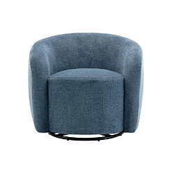 Vente-Unique Fauteuil pivotant en tissu texturé bleu VEREIDE