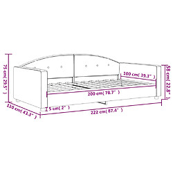 vidaXL Lit de repos sans matelas vert foncé 100x200 cm velours pas cher