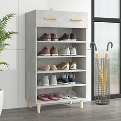 vidaXL Armoire à chaussures Gris béton 60x35x105 cm Bois d'ingénierie 