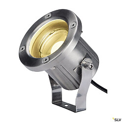 Projecteur extérieur, inox brossé SLV NAUTILUS 10 SPOT avec LED intégrée, 9W, 3000K, IP55, inox 316 