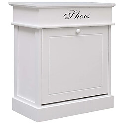 vidaXL Armoire à chaussures Blanc 50 x 28 x 58 cm Bois de Paulownia