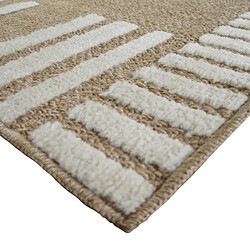 Avis Thedecofactory JUTE RELIEF STRIE - Tapis effet jute à motif géométrique en relief blanc 198x290