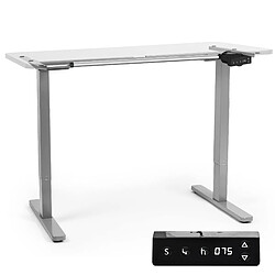 Duronic Bureau Assis-Debout Gris TM12 GY | Structure de Bureau à Hauteur Ajustable 71–116 cm | Électrique | Sauvegarde des Tailles | Max 80 kg | Station Ergonomique | Plateau Disponible séparément 