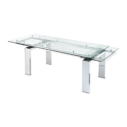 Acheter Vente-Unique Table à manger extensible LUBANA - Verre trempé &amp; métal - 8 à 10 personnes