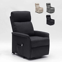 LE ROI DU RELAX Fauteuil relax électrique 2 moteurs système lève-personnes pour seniors Giorgia+, Couleur: Noir 