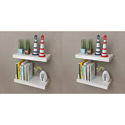 vidaXL Étagères murales 4 pcs Blanc 40 cm