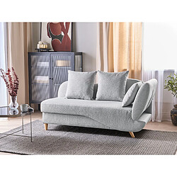 Beliani Chaise longue côté droit en tissu gris clair MERI II