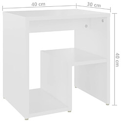 vidaXL Tables de chevet 2 pcs blanc 40x30x40 cm bois d'ingénierie pas cher