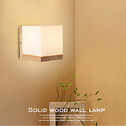 Stoex Applique Murale Cube Moderne Lampe Murale Minimaliste en Bois, Pour Chambre À Coucher, Bureau, Salon, Balcon, Escalier