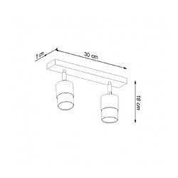 Acheter Luminaire Center Spot Nero Twin Acier Noir,doré 2 ampoules 18cm