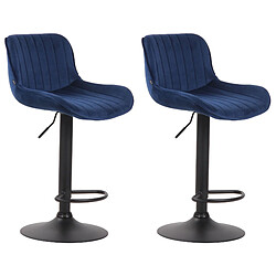 Non Lot de 2 tabourets de bar Lentini velours noir