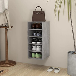 vidaXL Armoire à chaussures Gris béton 31,5x35x70 cm Bois d'ingénierie