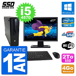 PC HP ProDesk 400 G1 SFF Ecran 27" Intel i5-4570 RAM 4Go SSD 2To Windows 10 Wifi - Occasion