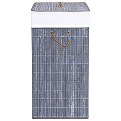 Acheter vidaXL Panier à linge avec une seule section bambou gris 83 L