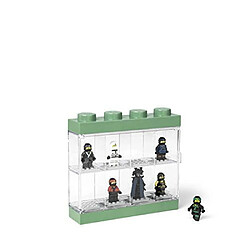 LEGO Ninjago Movie figurine Vitrine pour 8 figurines, empilable, boîte avec compartiments, pour mur ou bureau, Transparent/vert, 151Sable Vert