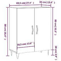 vidaXL Buffet noir 69,5x34x90 cm bois d'ingénierie pas cher