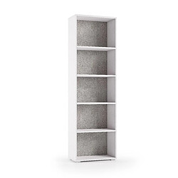 Alter BibliothÃ¨que verticale avec 4 Ã©tagÃ¨res rÃ©glables, 100% Made in Italy, EtagÃ¨re classique, EtagÃ¨re pour bureau ou salon, 60x30h195 cm, Couleur Blanc et Fond ciment