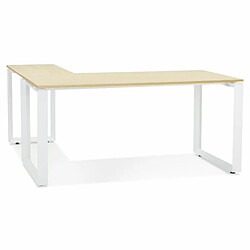 Paris Prix Bureau d'Angle Design Abigano 170cm Naturel & Blanc 