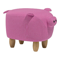 Beliani Tabouret enfant en tissu rose PIGGY