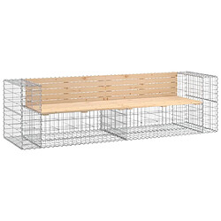 Maison Chic Banc de jardin | Banquette de jardin | Chaise Relax design gabion 244x71x65,5 cm bois massif de pin -MN45438