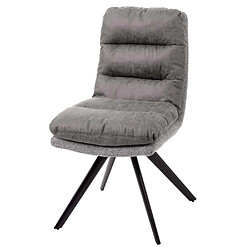 Avis Mendler 6x Chaise de salle à manger HWC-G66, chaise de cuisine, pivotante, auto-position, tissu ~ gris clair-gris