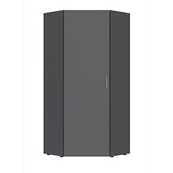 Pegane Armoire d'angle, meuble de rangement coloris Graphite - longueur 80 x hauteur 185 x profondeur 80 cm