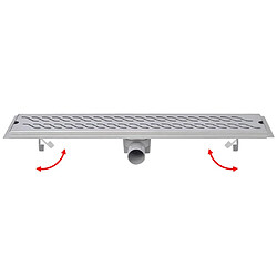 vidaXL Drain de douche linéaire 730 x 140 mm acier inoxydable pas cher