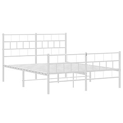 Acheter Maison Chic Lit adulte - Lit simple Cadre de lit métal avec tête de lit/pied de lit,Structure du lit Contemporain pour chambre blanc 120x190cm -MN72982