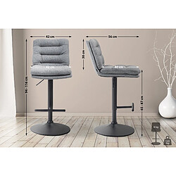 Non Tabouret de bar Damar tissu noir